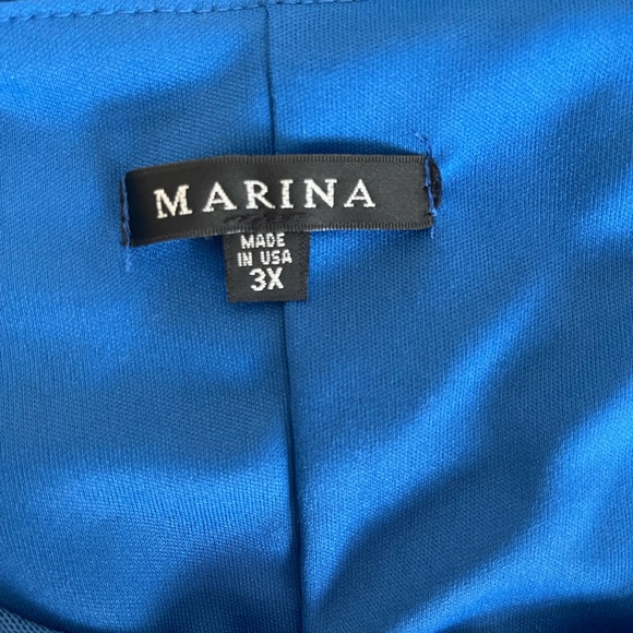 Marina NWOT Plus Size 3/4 Sleeve Embellished Boat Neck Tiered Dress Size 24 - Picture 9 of 11